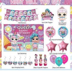 🆕️62pc L.O.L. Surprise! Birthday Party Supplies Set -
